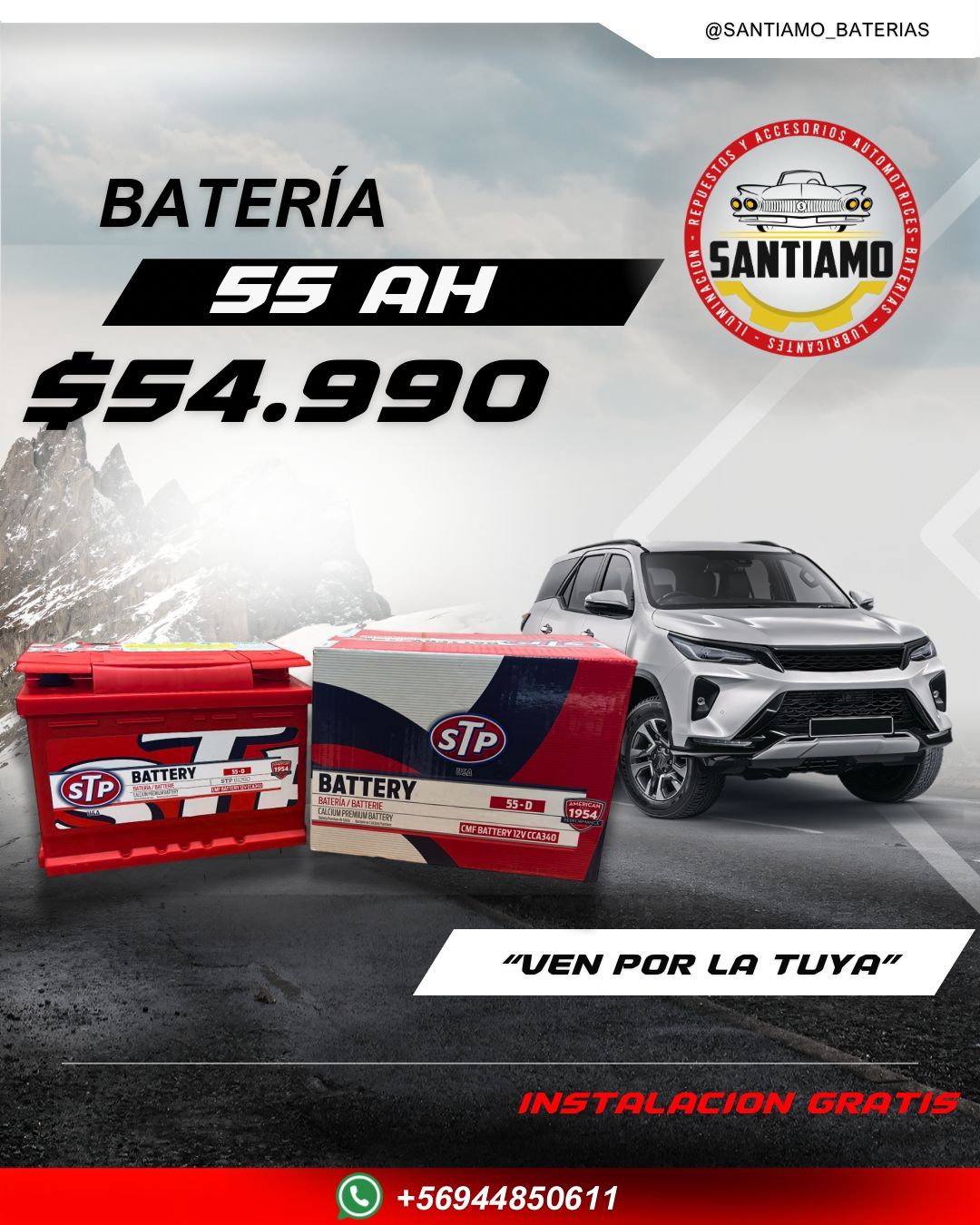 Batería STP 55AH(-/+) 340CCA 55457