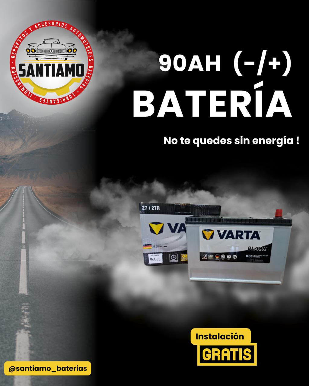 Batería Varta 90AH(-/+) 640cca MF105D31L