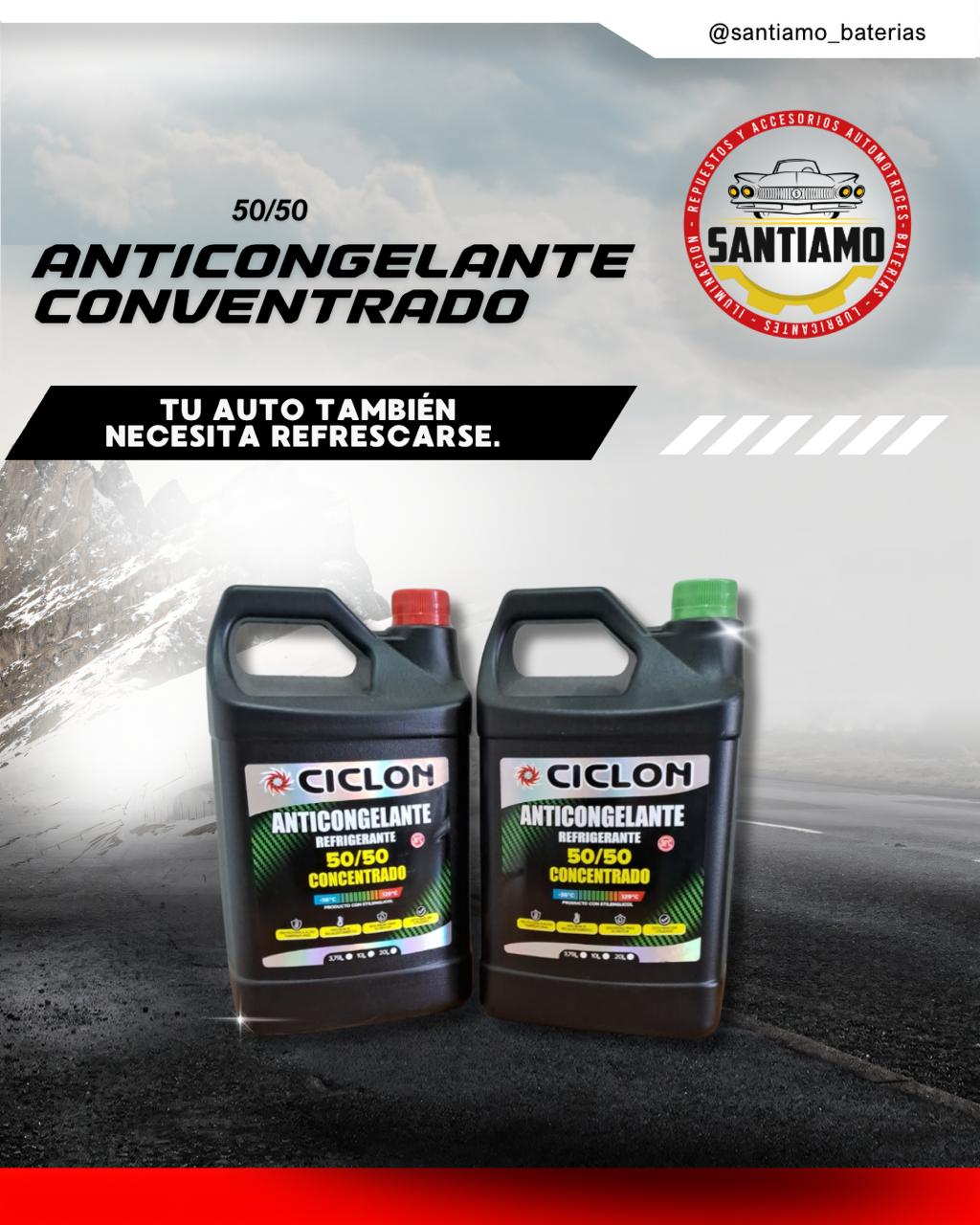 Anticongelante Concentrado 50/50 verde y rojo 3.75LTS