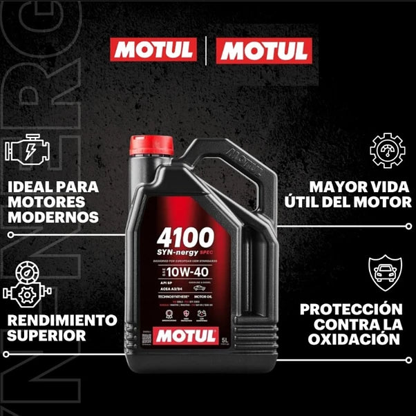 ACEITE MOTOR 4100 SYN-NERGY SPEC 10W40 4L 45% 0% 0% MOTUL