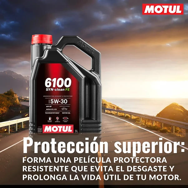 ACEITE MOTOR 6100 SYN-CLEAN FE 5W30 5L 45% 0% 0% MOTUL