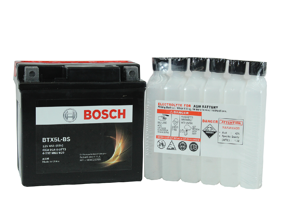 Batería Bosch AGM M6 BTX5L-BS 4Ah 90CCA