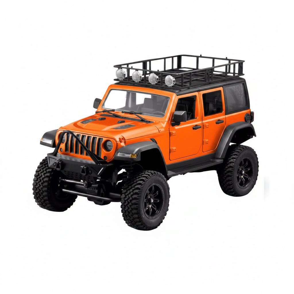Auto RC Jeep Wrangler Naranjo a escala 1:12 con control remoto 2.4G