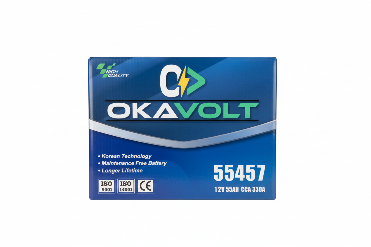 Bateria 55AH 330CCA OKAVOLT City Car