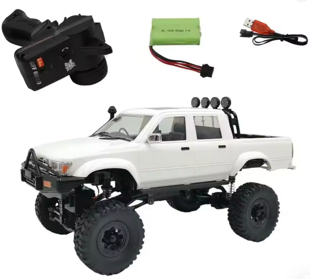 Auto RC Toyota Hilux 1:16 4WD 2.4G — Rojo y Blanco
