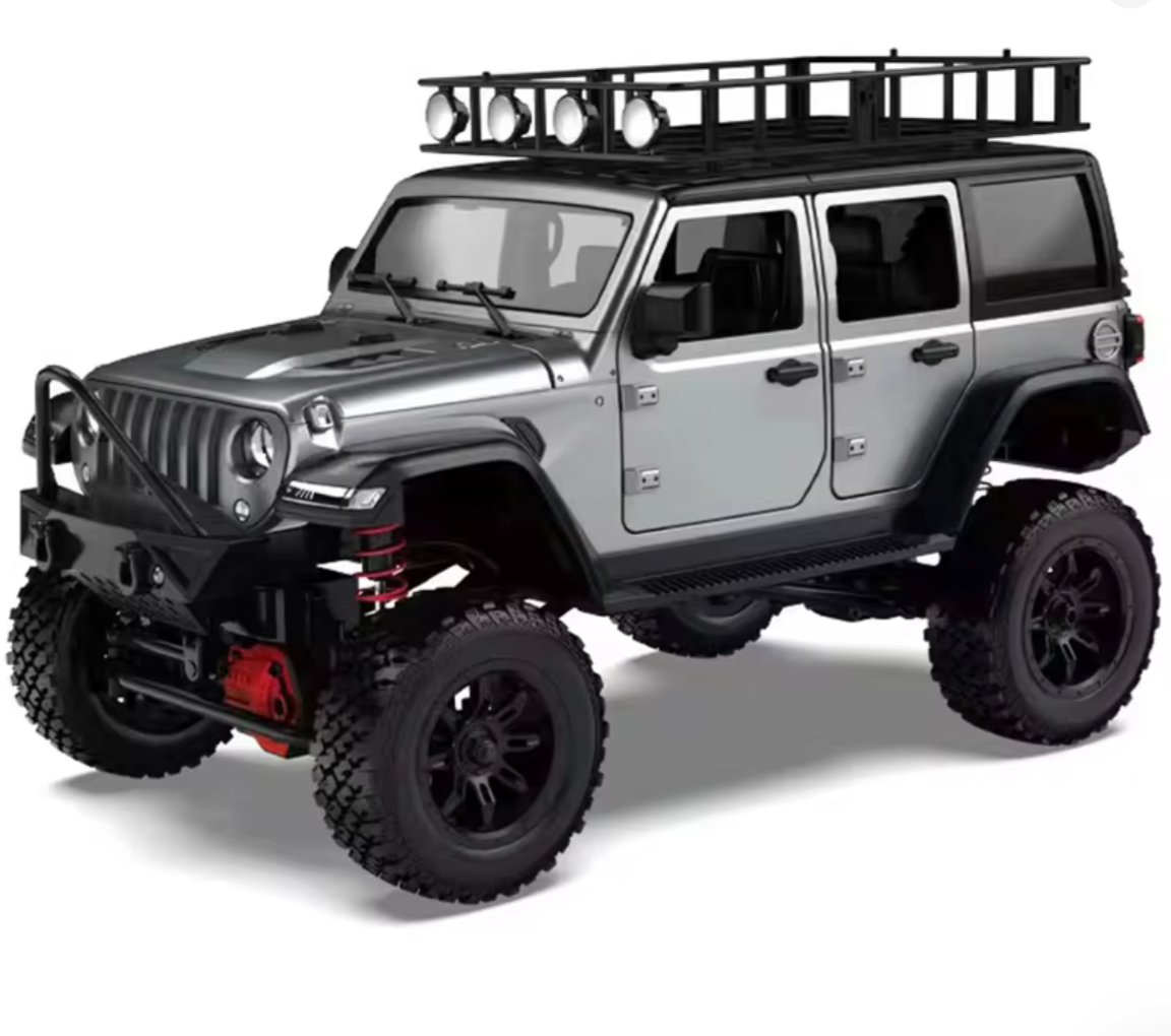 Auto RC Jeep Wrangler Plateado a escala 1:12 con control remoto 2.4G