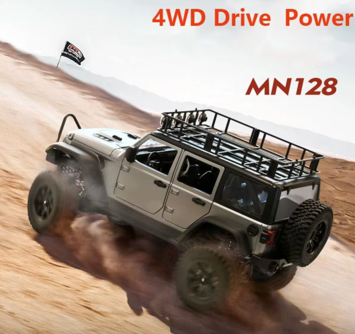 Auto RC Jeep Wrangler Naranjo a escala 1:12 con control remoto 2.4G