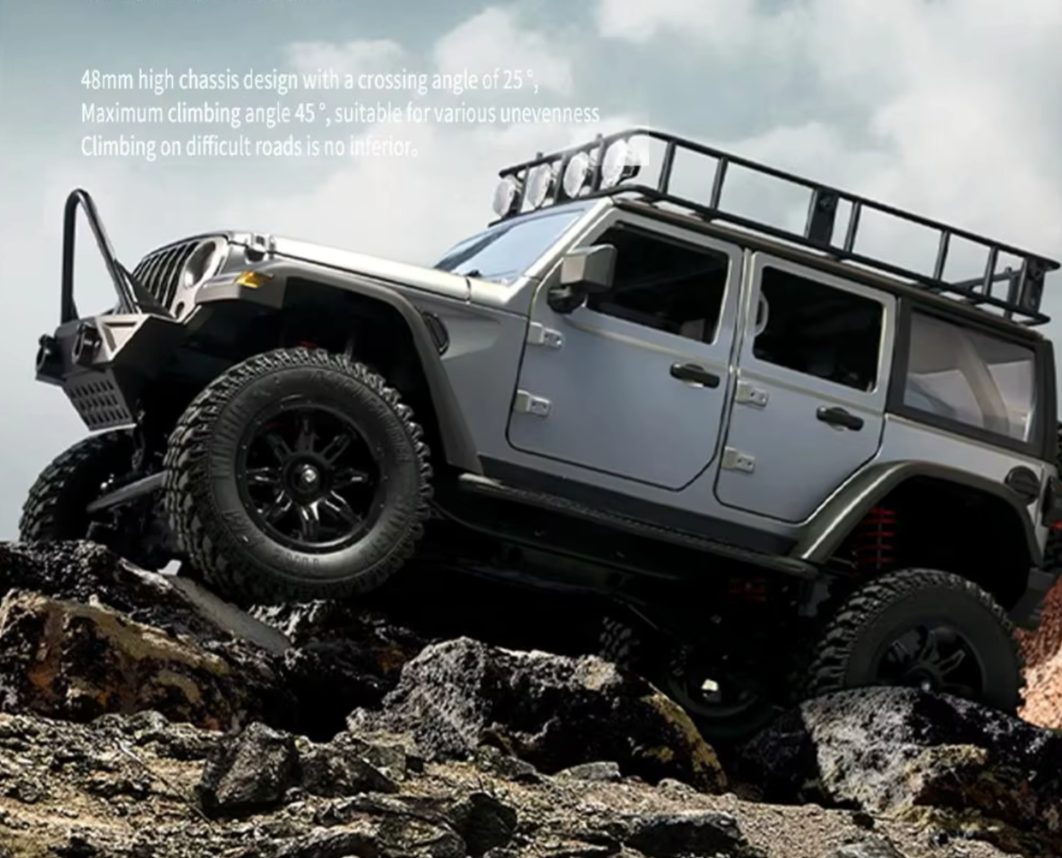 Auto RC Jeep Wrangler Naranjo a escala 1:12 con control remoto 2.4G