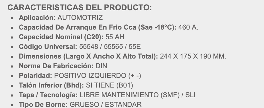 BATERIA BOSCH 55AH 460CCA S4 55EH-H5-B