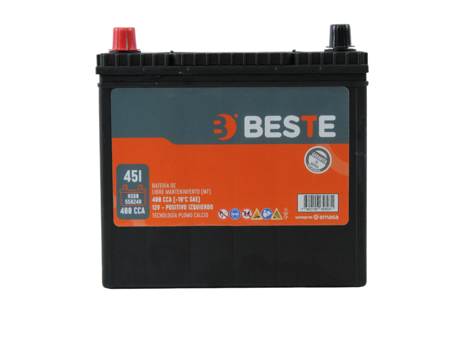 Batería Beste SMF NS60 45Ah 400CCA (+/-)
