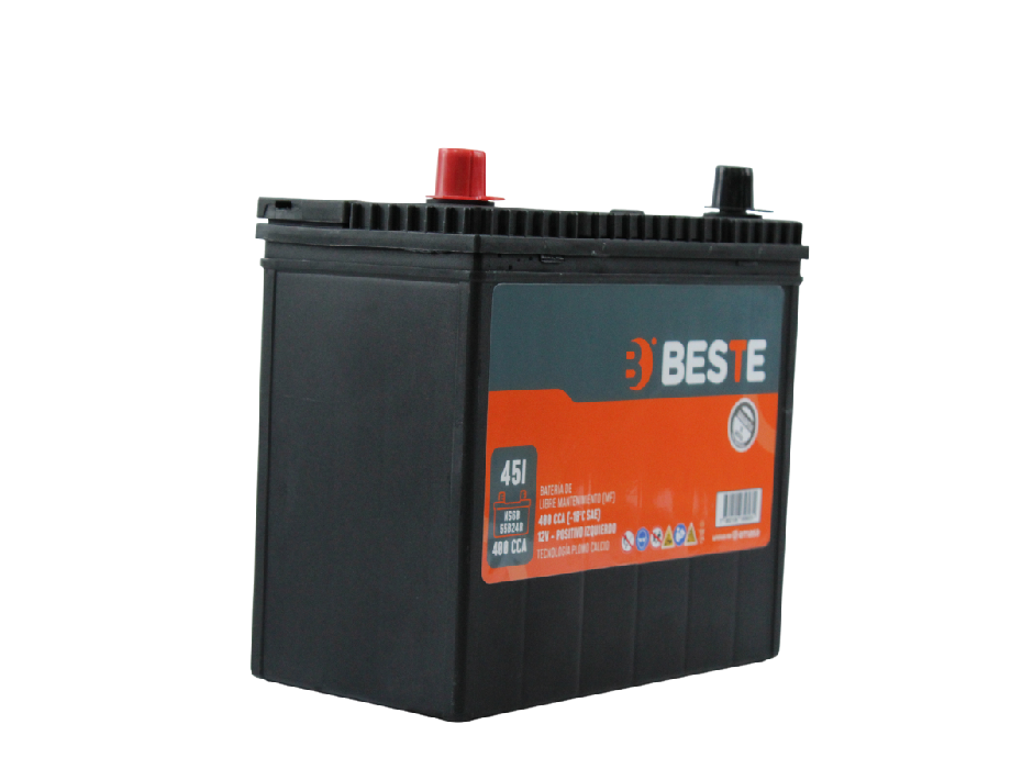 Batería Beste SMF NS60 45Ah 400CCA (+/-)