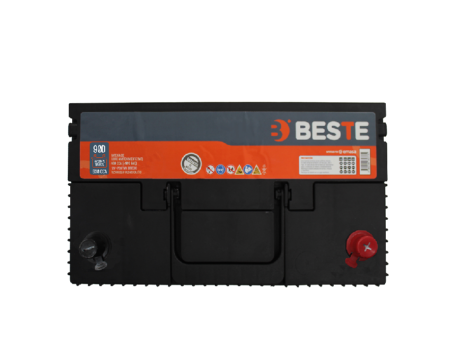 Batería BESTE 90Ah 630CCA MF NX120-7L | Positivo Derecho | Libre de Mantenimiento