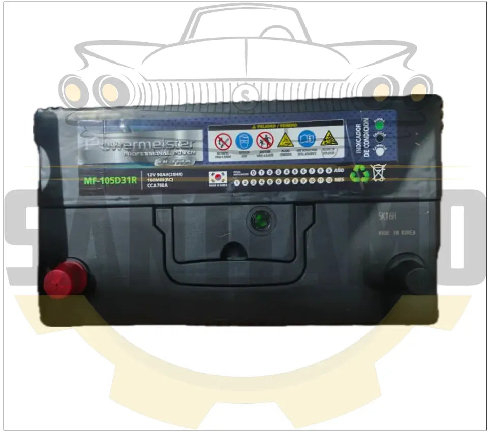 Batería Powermeister 90Ah 750CCA MF 105D31R | Proveedor Oficial Gildemeister