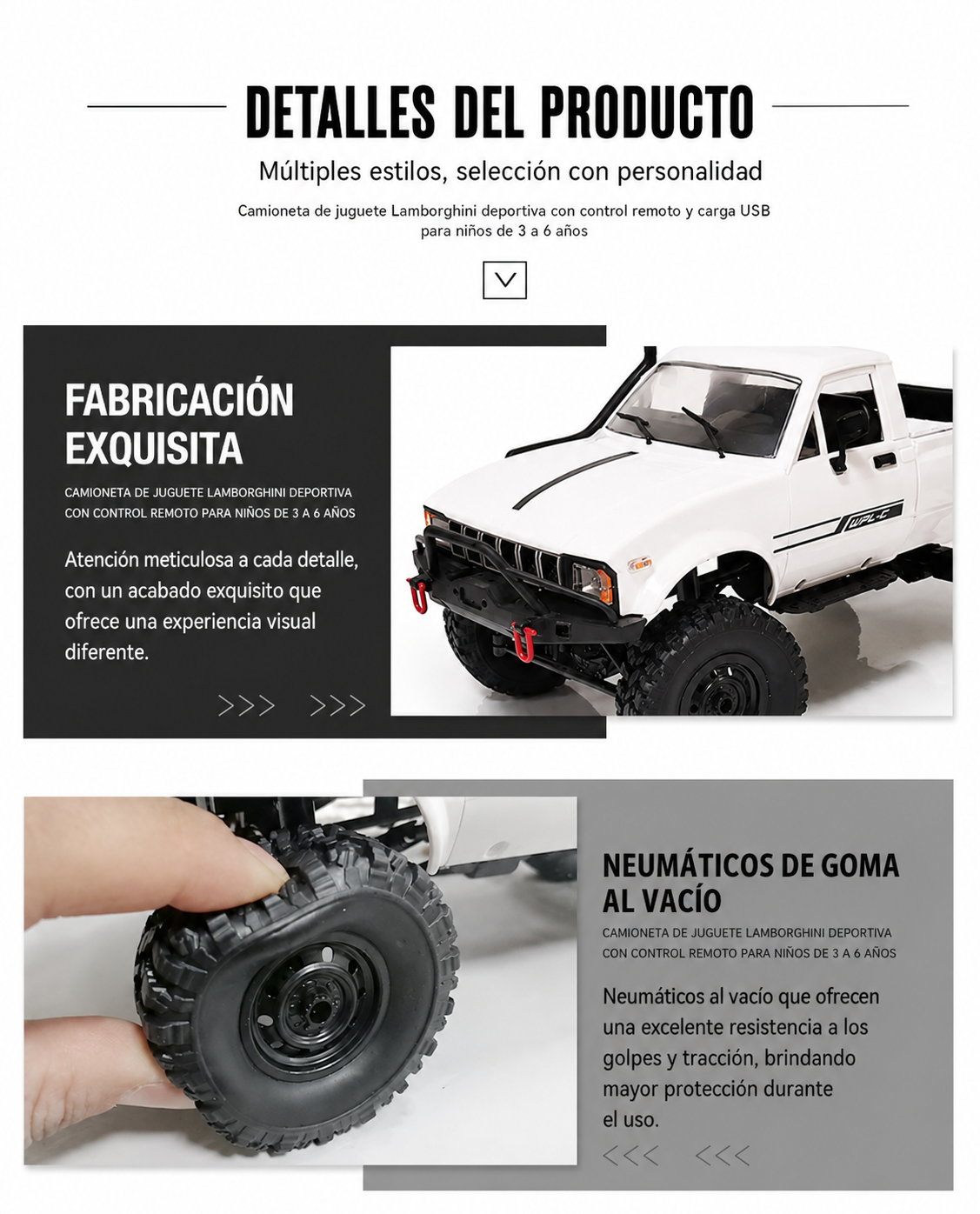 Auto RC 4WD 1:16 Escala Completa – Coche de Control Remoto 2.4G Escalada