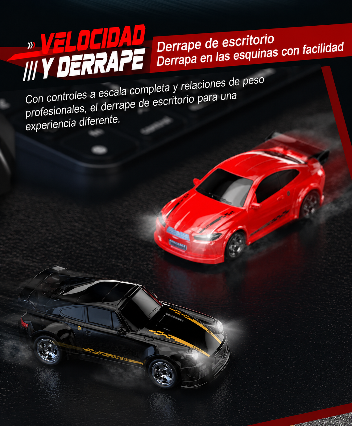 Auto de Carreras RC 1:64 – Control Remoto 4 Ruedas Escala Real