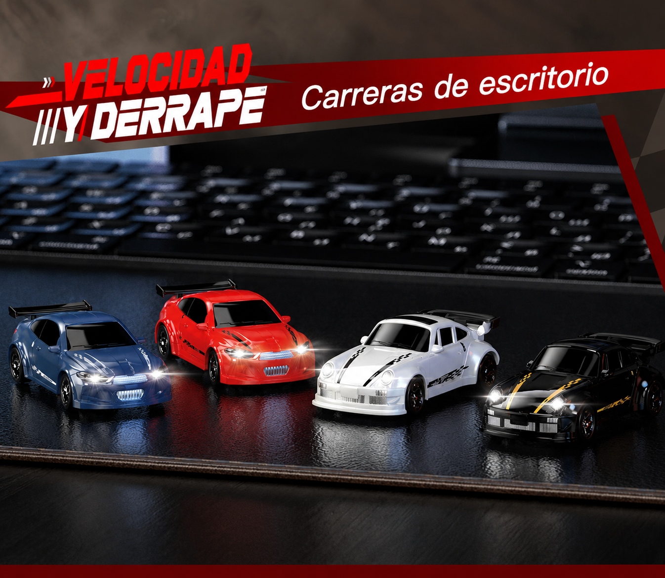 Auto de Carreras RC 1:64 – Control Remoto 4 Ruedas Escala Real