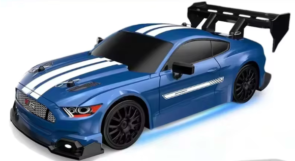 Auto RC Ford Mustang Drift 1:24 2.4G — Blanco y Azul