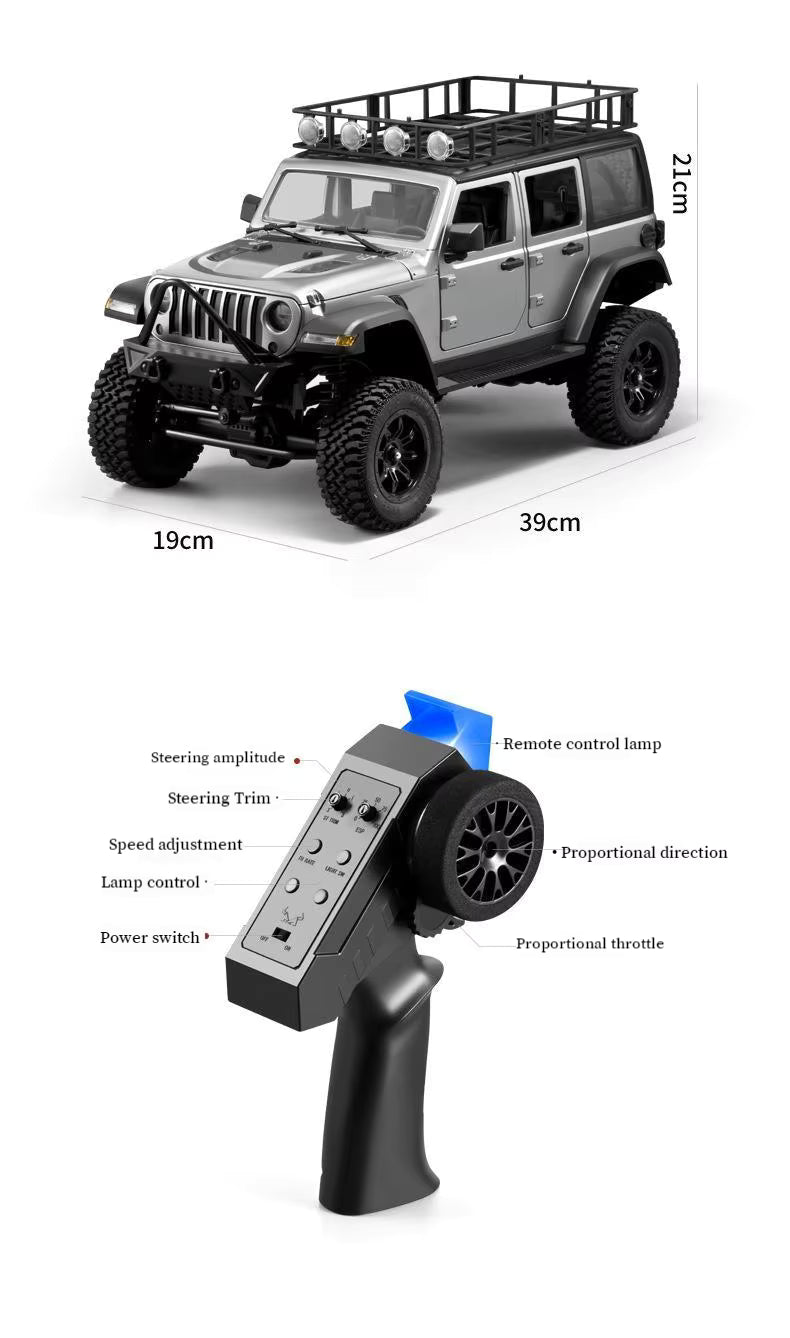 Auto RC Jeep Wrangler Naranjo a escala 1:12 con control remoto 2.4G