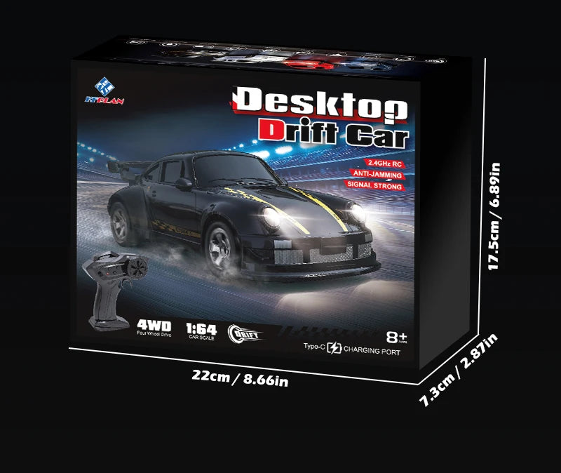 Auto de Carreras RC 1:64 – Control Remoto 4 Ruedas Escala Real