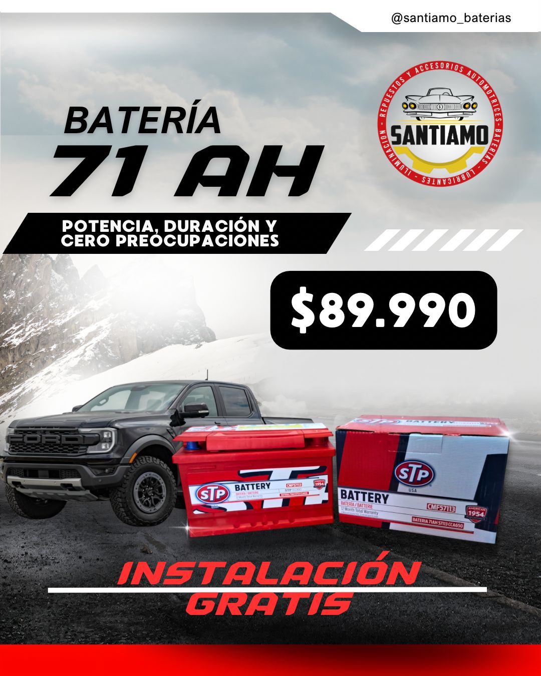 Bateria STP 71AH (-/+) 650cca 57113