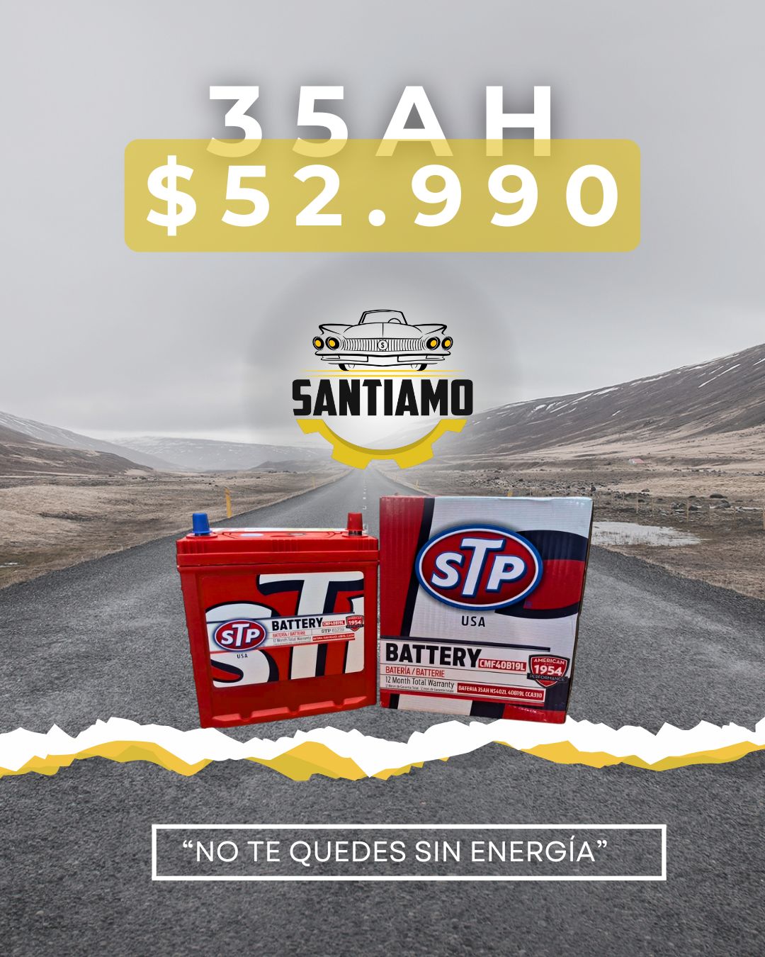 Batería STP 35AH(-/+) 330cca 40B19L