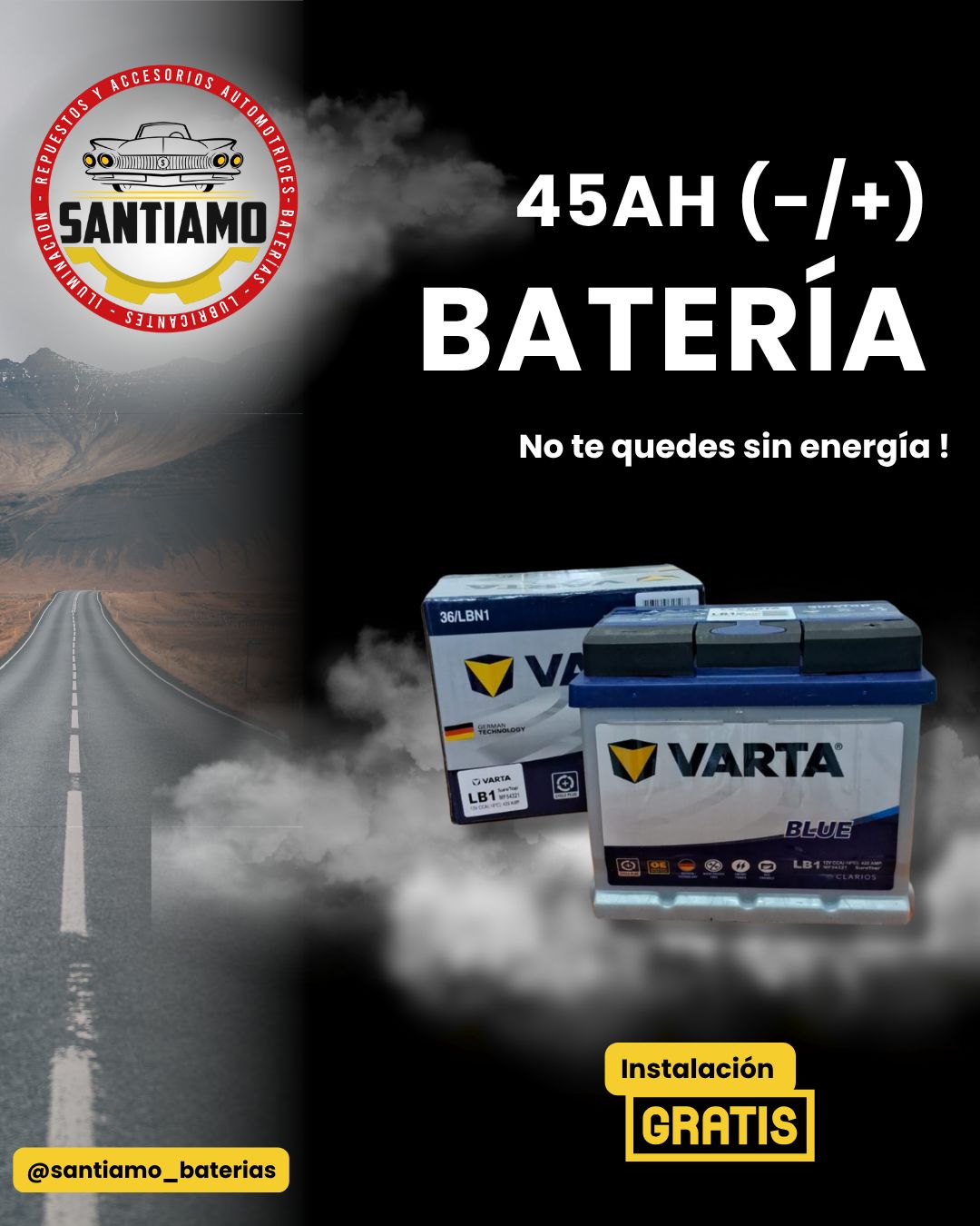 Batería Varta 45AH(-/+) 420cca MF54321