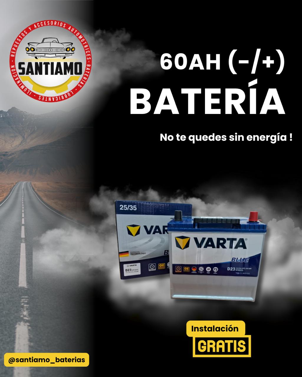 Batería Varta 60AH(-/+) 555cca MF55D23L