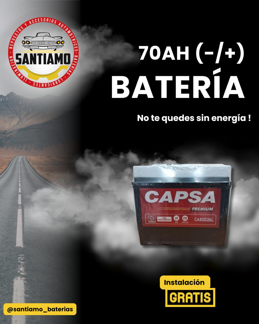 Batería Capsa 70AH(-/+) 520cca 80D26L