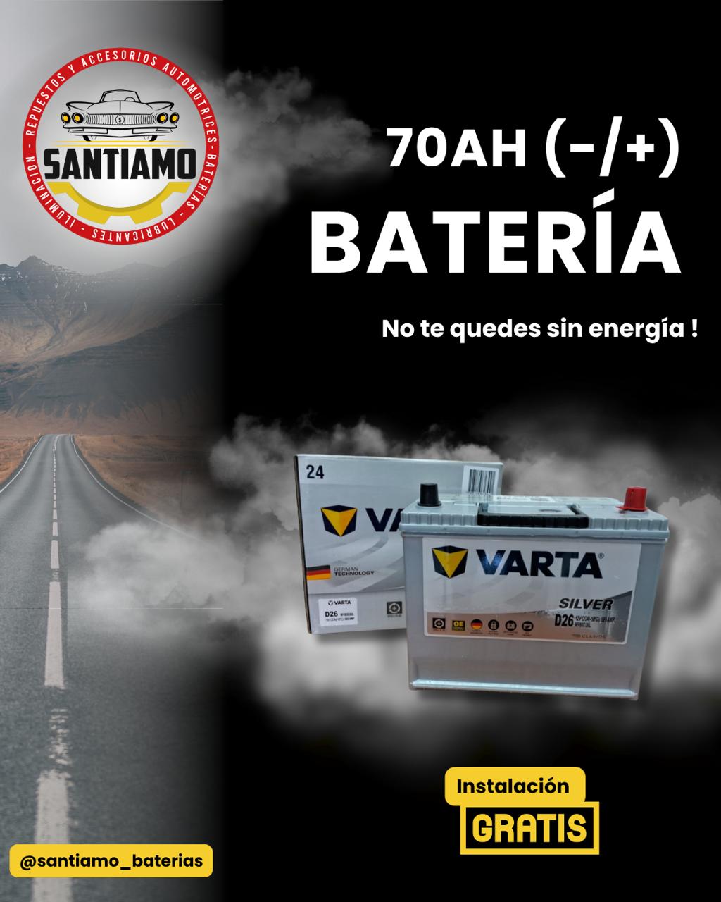 Batería Varta(-/+) 690cca MF80D26L