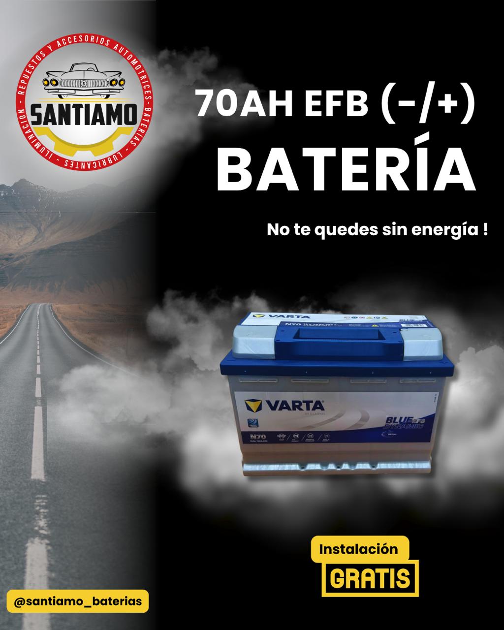Batería Varta 70AH EFB(-/+) 760cca STAR-STOP N70