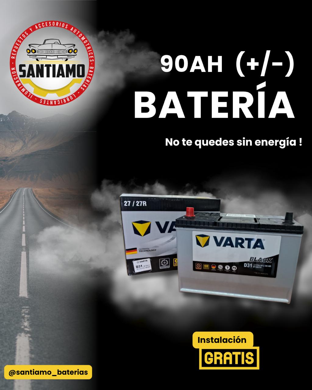 Batería Varta 90AH(+/-) 640cca MF105D31R