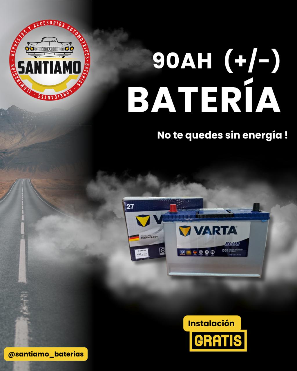 Batería Varta 90AH(+/-) 710cca MF105D31R