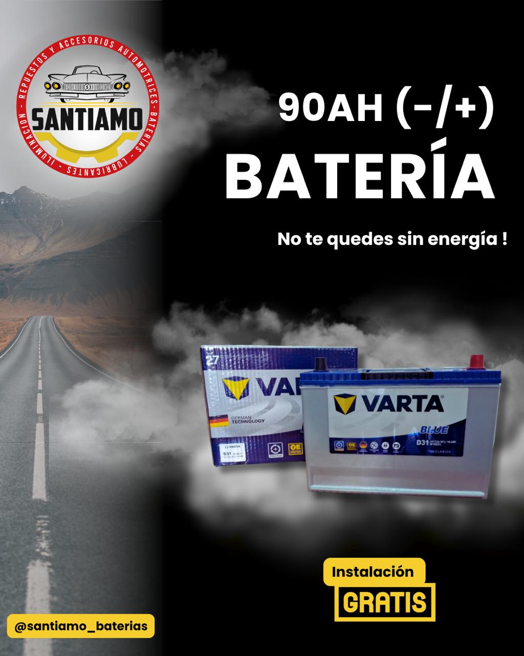 Batería Varta 90AH(-/+) 710cca MF105D31L