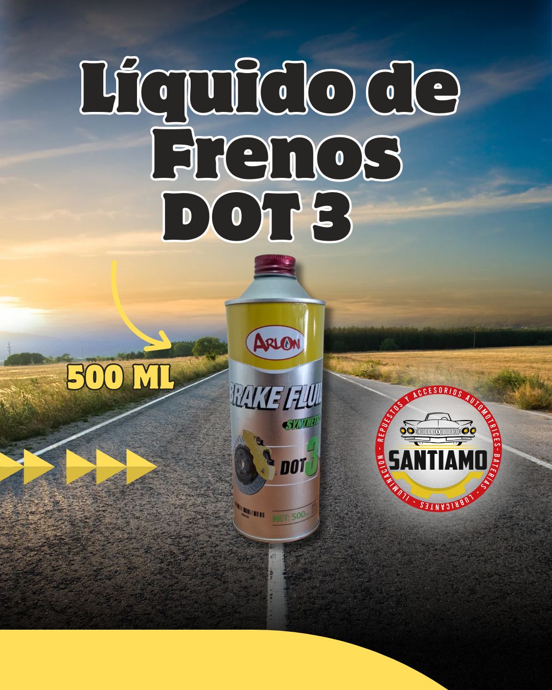 Liquido de Frenos DOT3 500ML ARLON