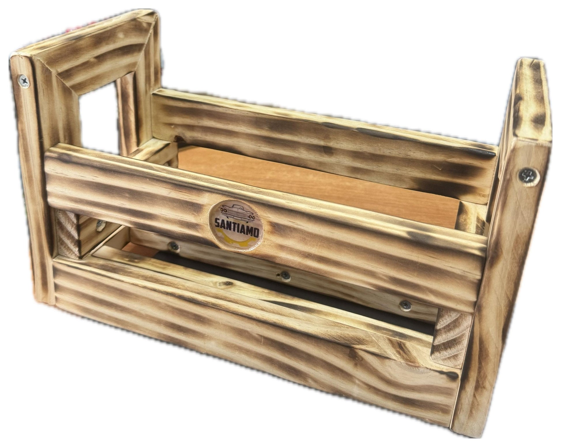 Caja rústica para artículos de limpieza