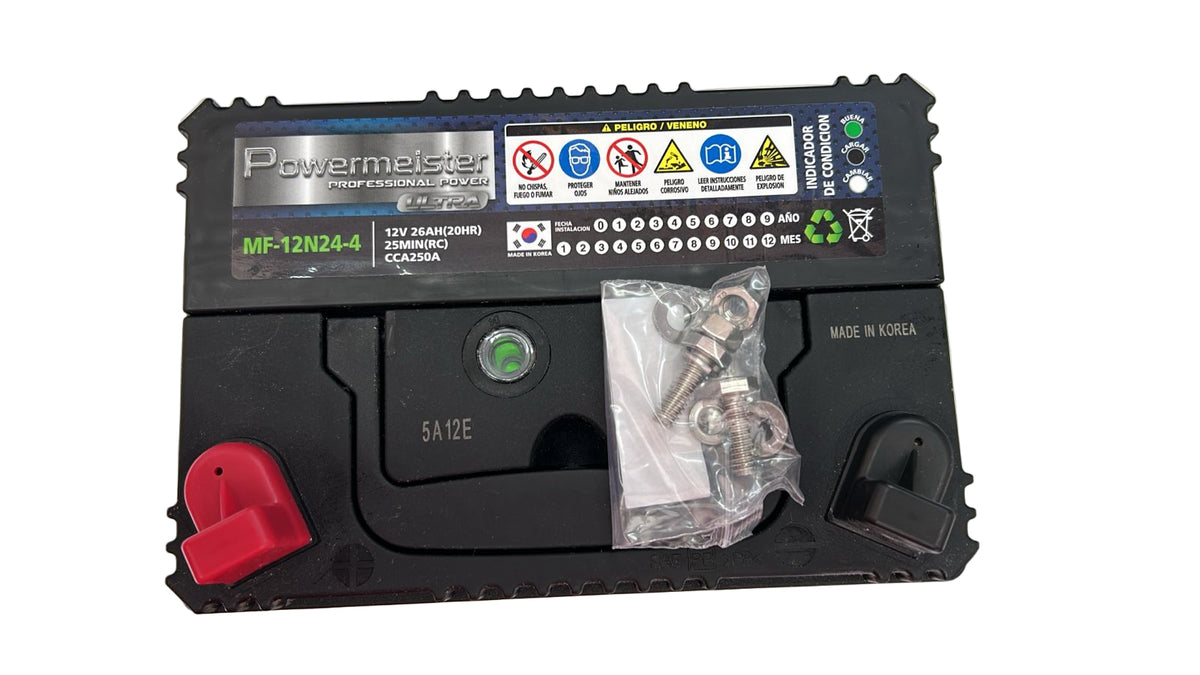 Batería Powermeister 26Ah 250CCA MF 12N24-4 | Proveedor Oficial Gildemeister