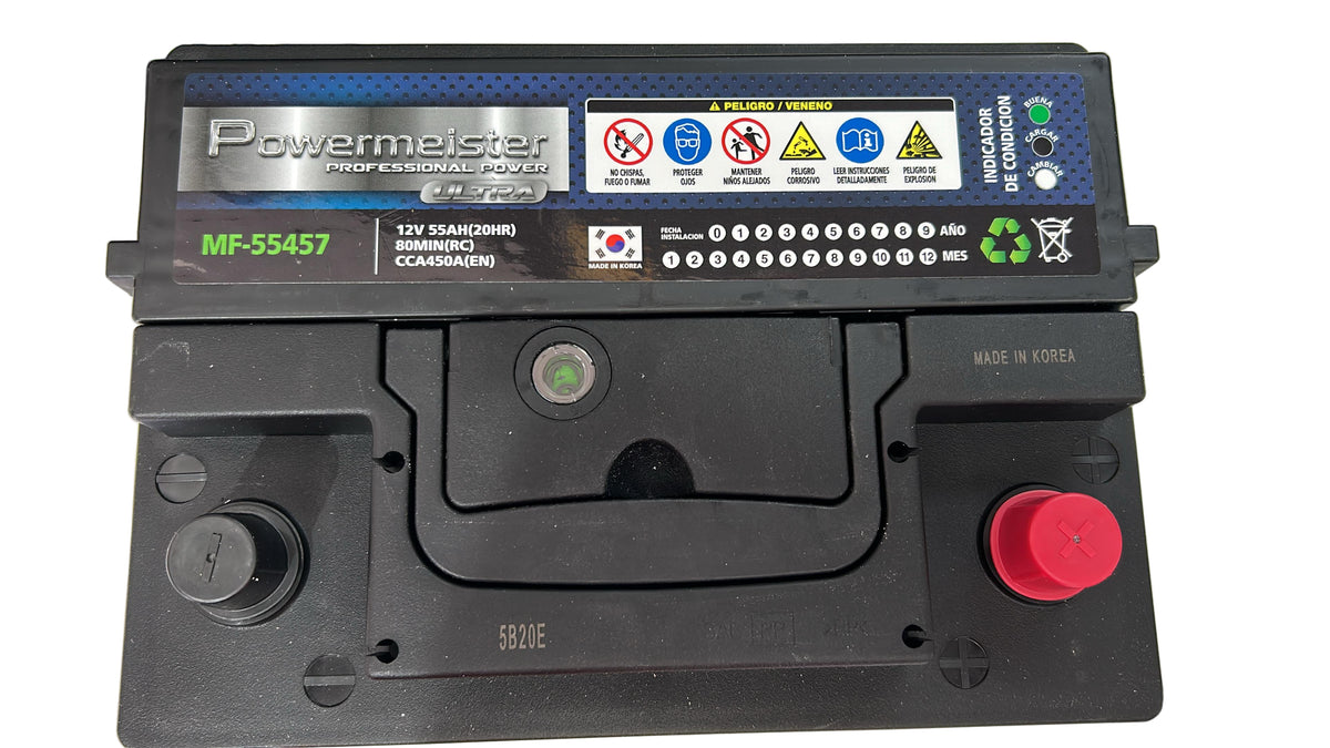 Batería Powermeister 55Ah 450CCA MF 55457 | Proveedor Oficial Gildemeister