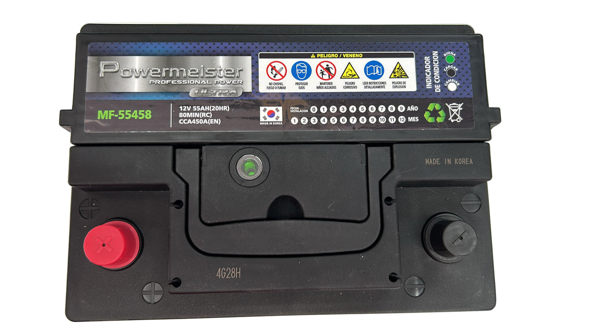 Batería Powermeister 55Ah 450CCA MF 55458 | Proveedor Oficial Gildemeister