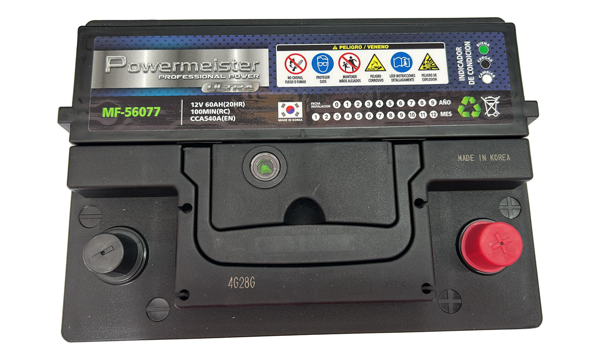 Batería Powermeister 60Ah 540CCA MF56077 | Proveedor Oficial Gildemeister