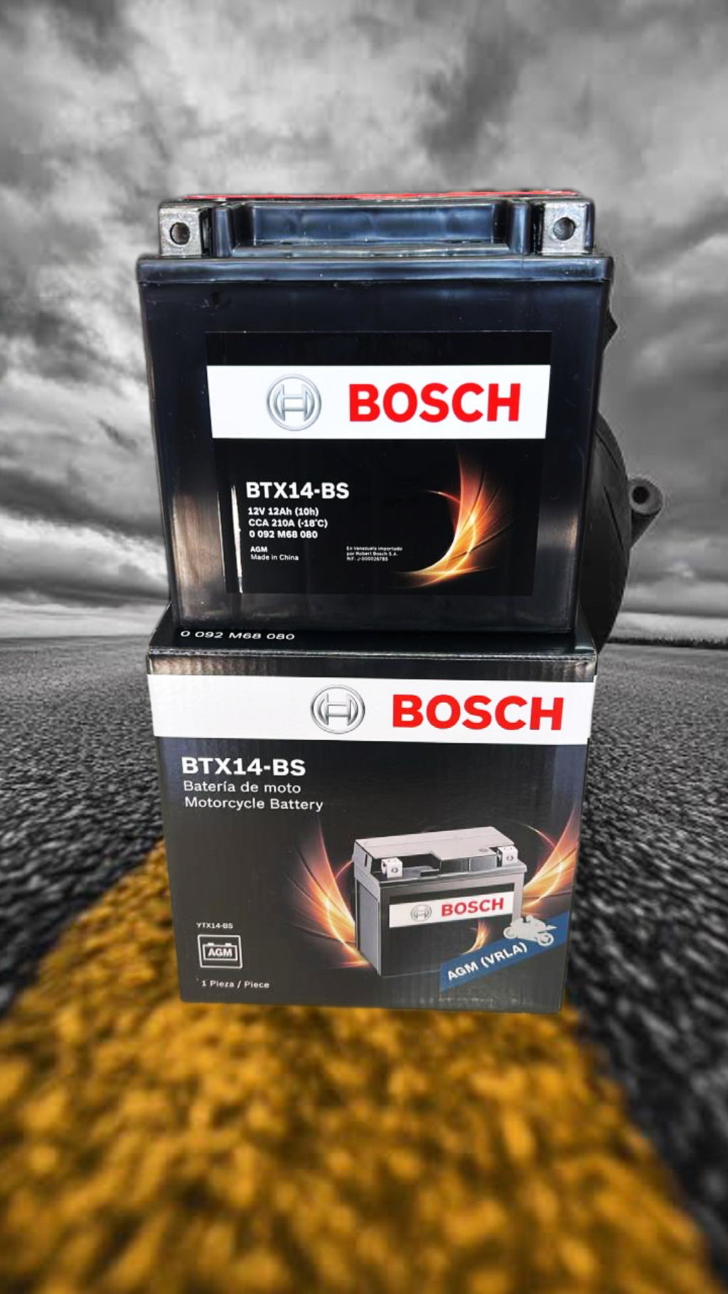 BATERIA BOSCH AGM M6 BTX14 12 AH 210 CCA