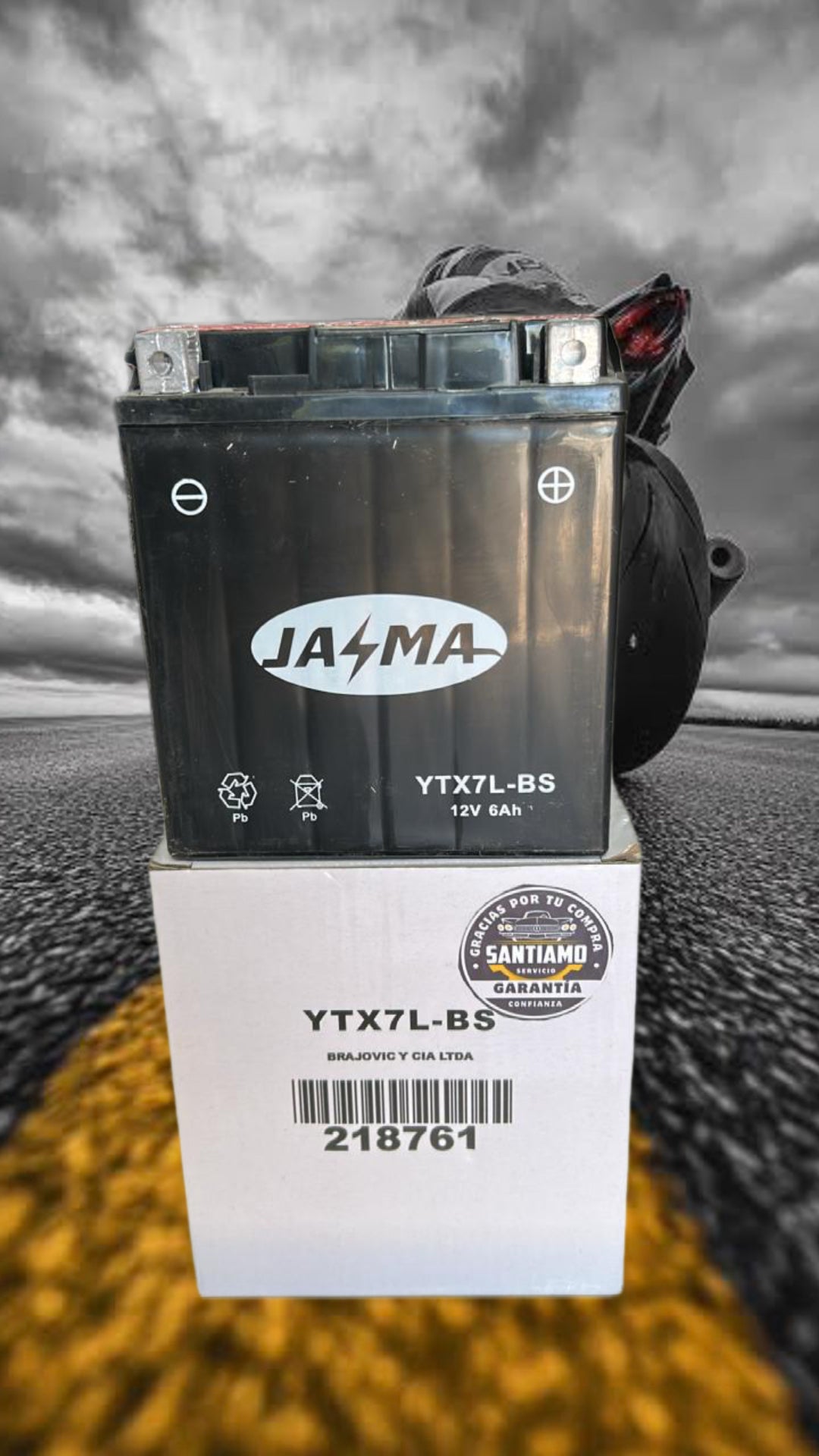 Batería Jasma 6ah YTX7L-BS (-/+)