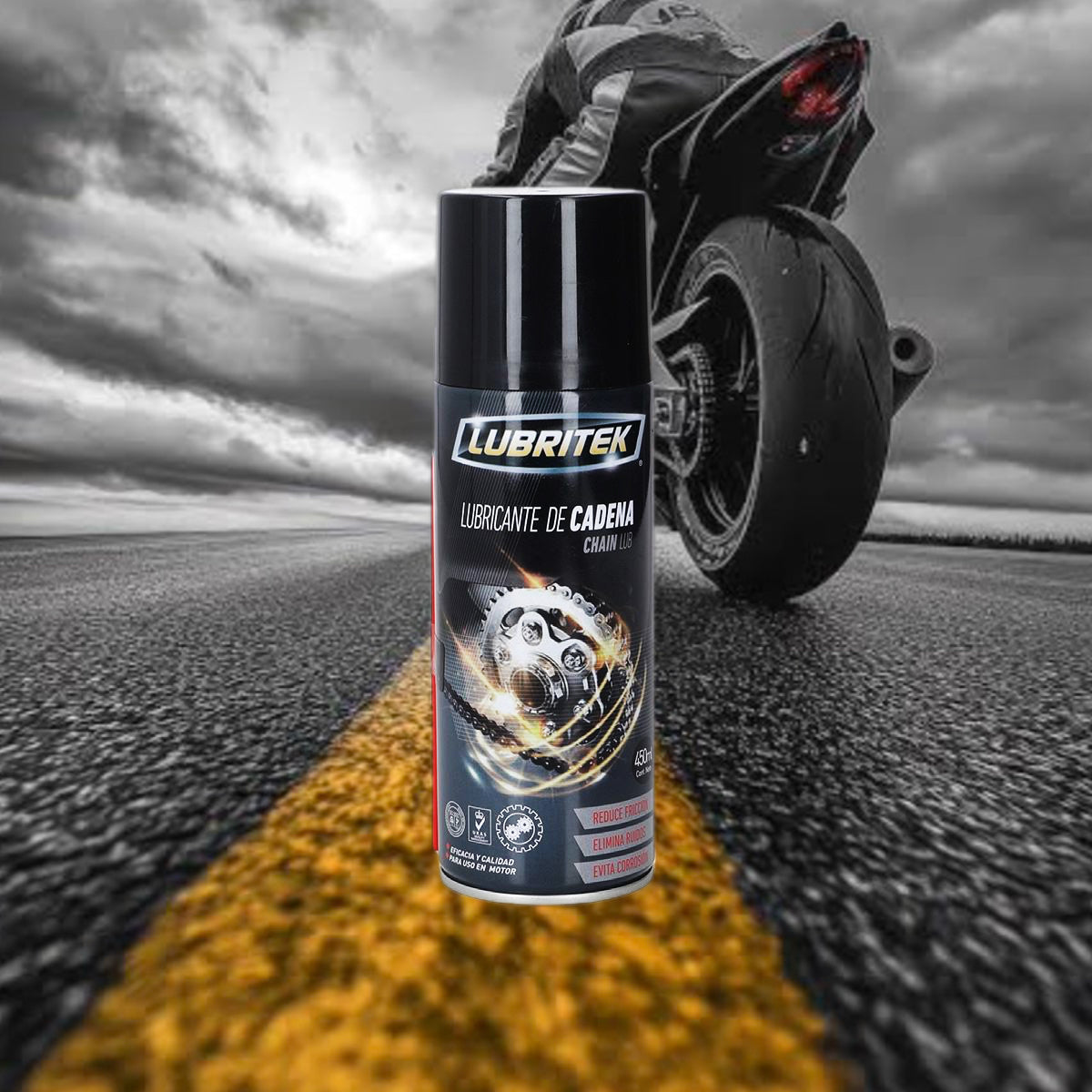 LUBRITEK Lubricante de Cadena Moto 450 ml LB1112C